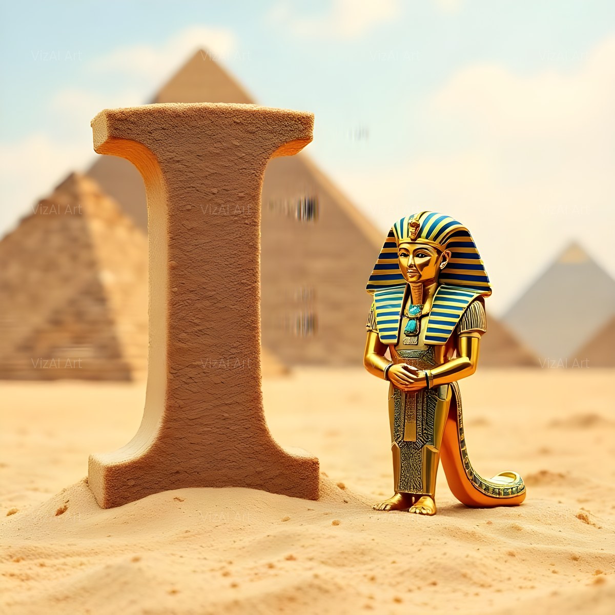 Egyptian Pharaoh Sand alphabet — printable letter I