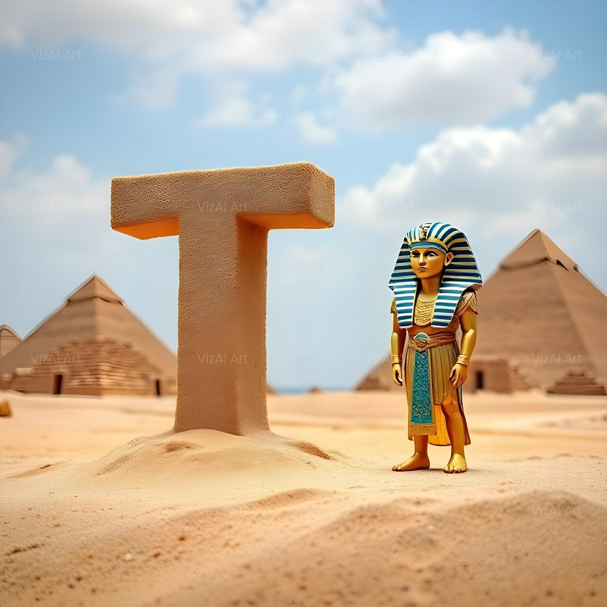 Egyptian Pharaoh Sand alphabet — printable letter T