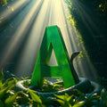 Emerald Serpent alphabet — printable letter A