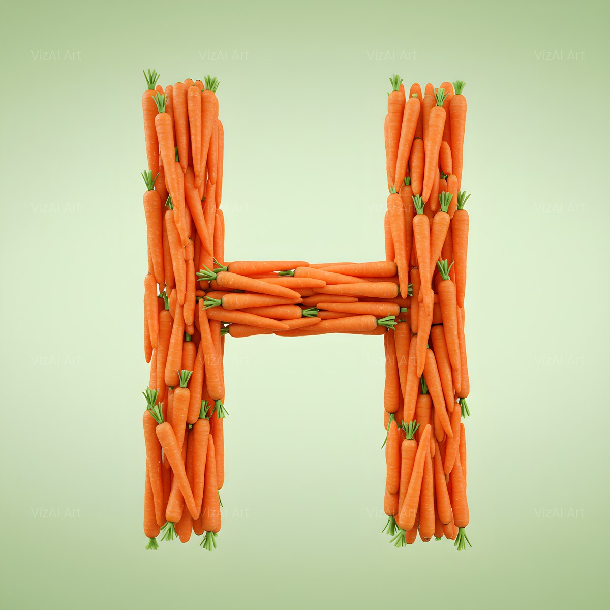 Fresh Carrot Bunch alphabet — printable letter H