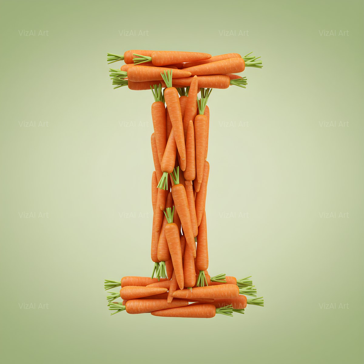 Fresh Carrot Bunch alphabet — printable letter I