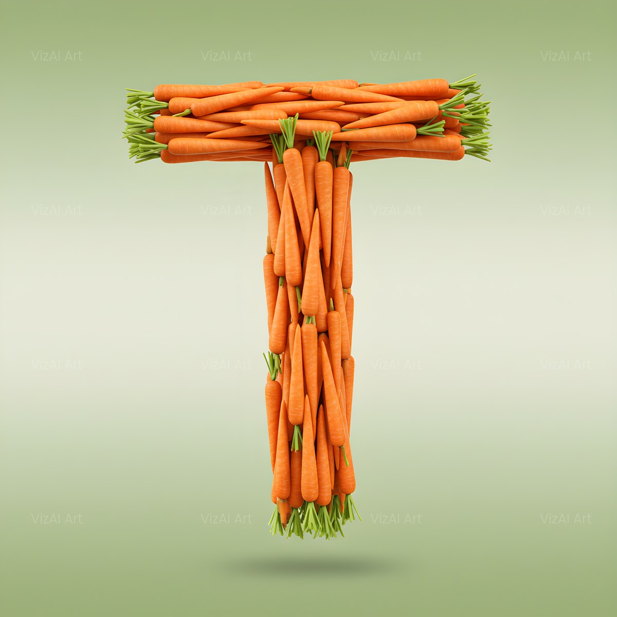 Fresh Carrot Bunch alphabet — printable letter T