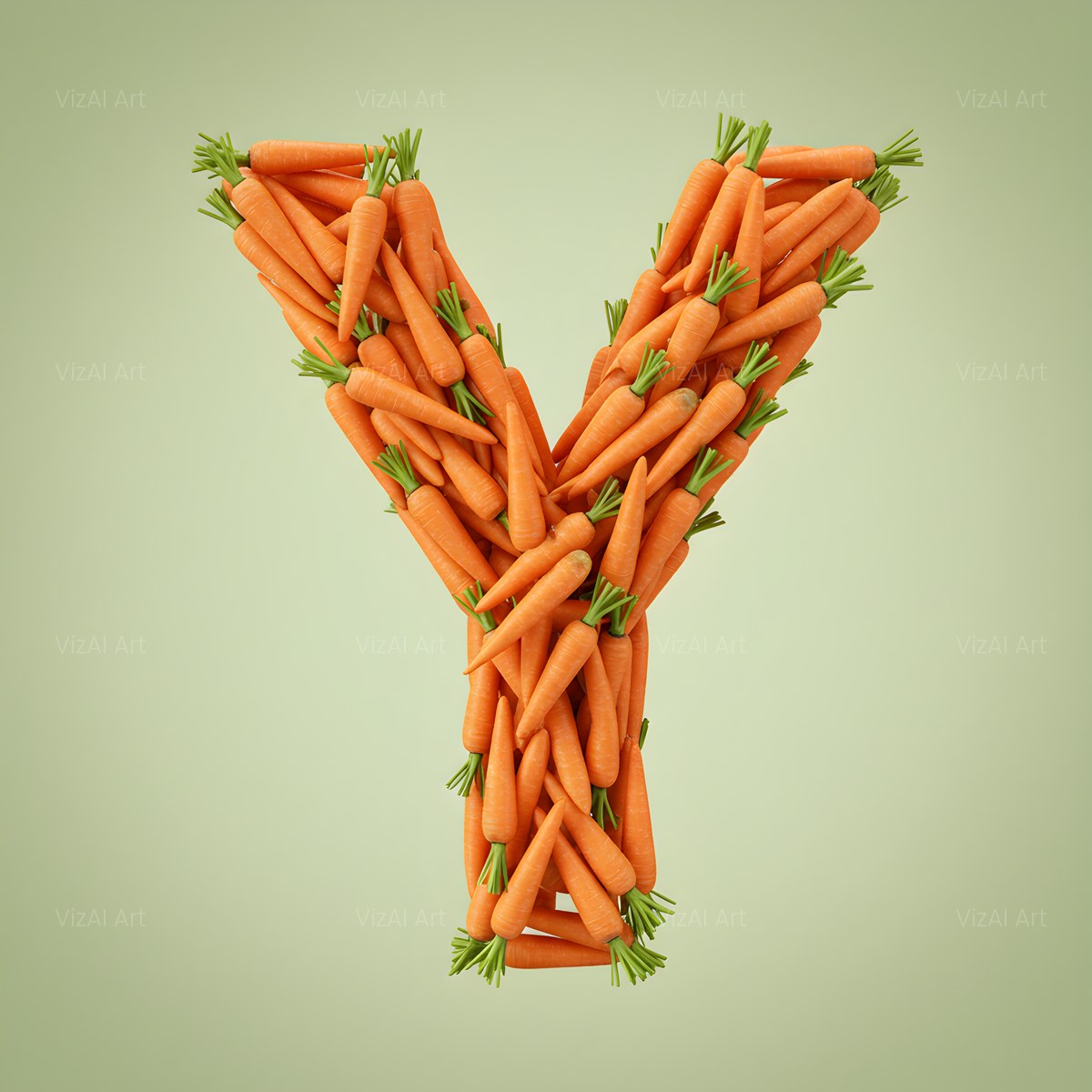 Fresh Carrot Bunch alphabet — printable letter Y