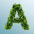 Fresh Cucumber Crunch alphabet — printable letter A