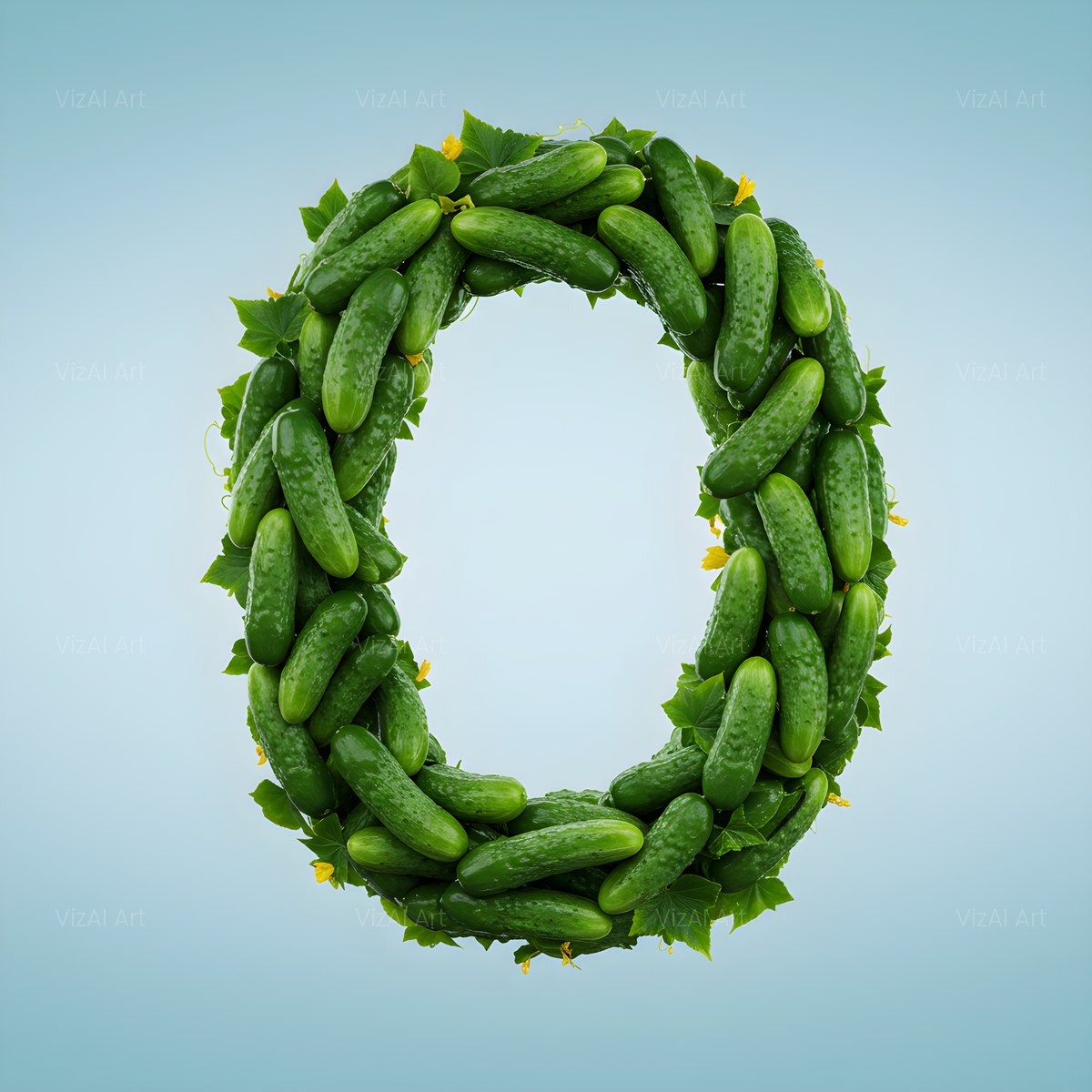 Fresh Cucumber Crunch alphabet — printable letter O