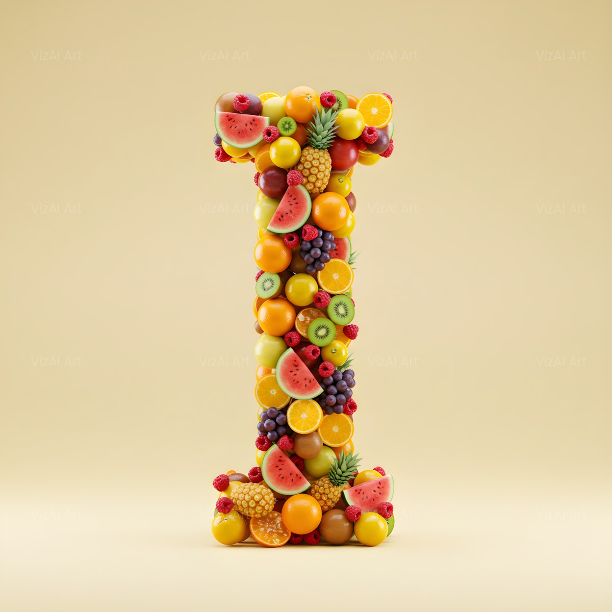 Fresh Fruit Medley alphabet — printable letter I