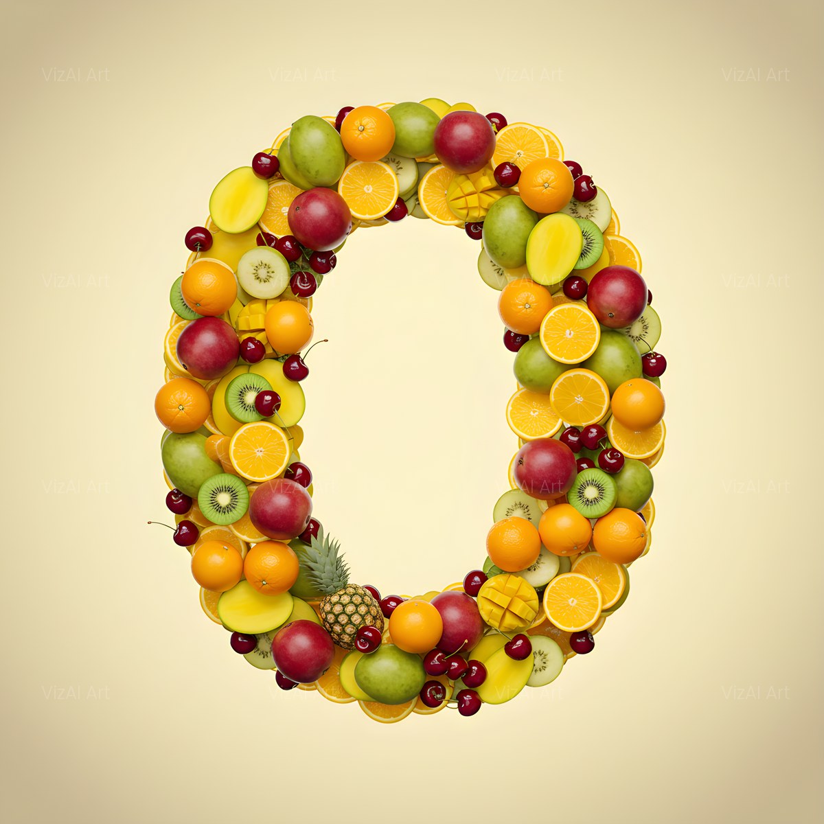 Fresh Fruit Medley alphabet — printable letter O