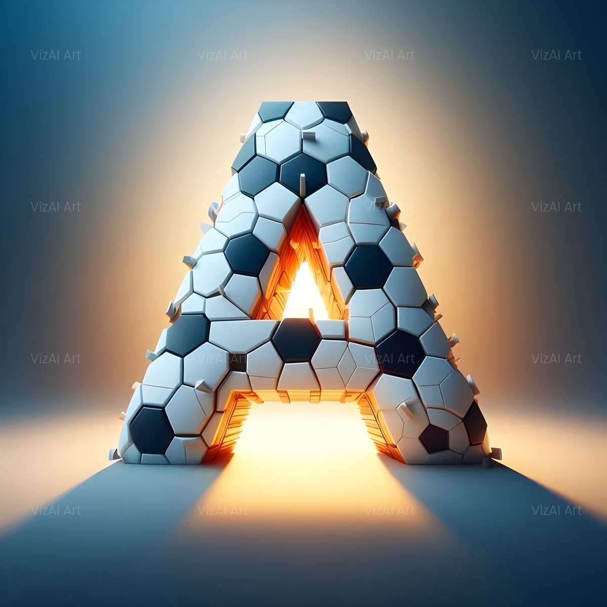 Football Match Ball alphabet — printable letter A