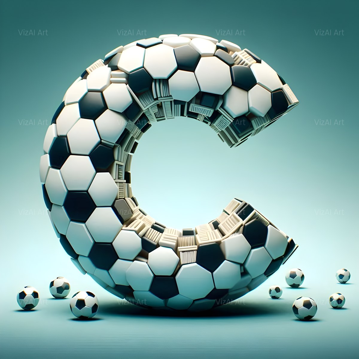 Football Match Ball alphabet — printable letter C