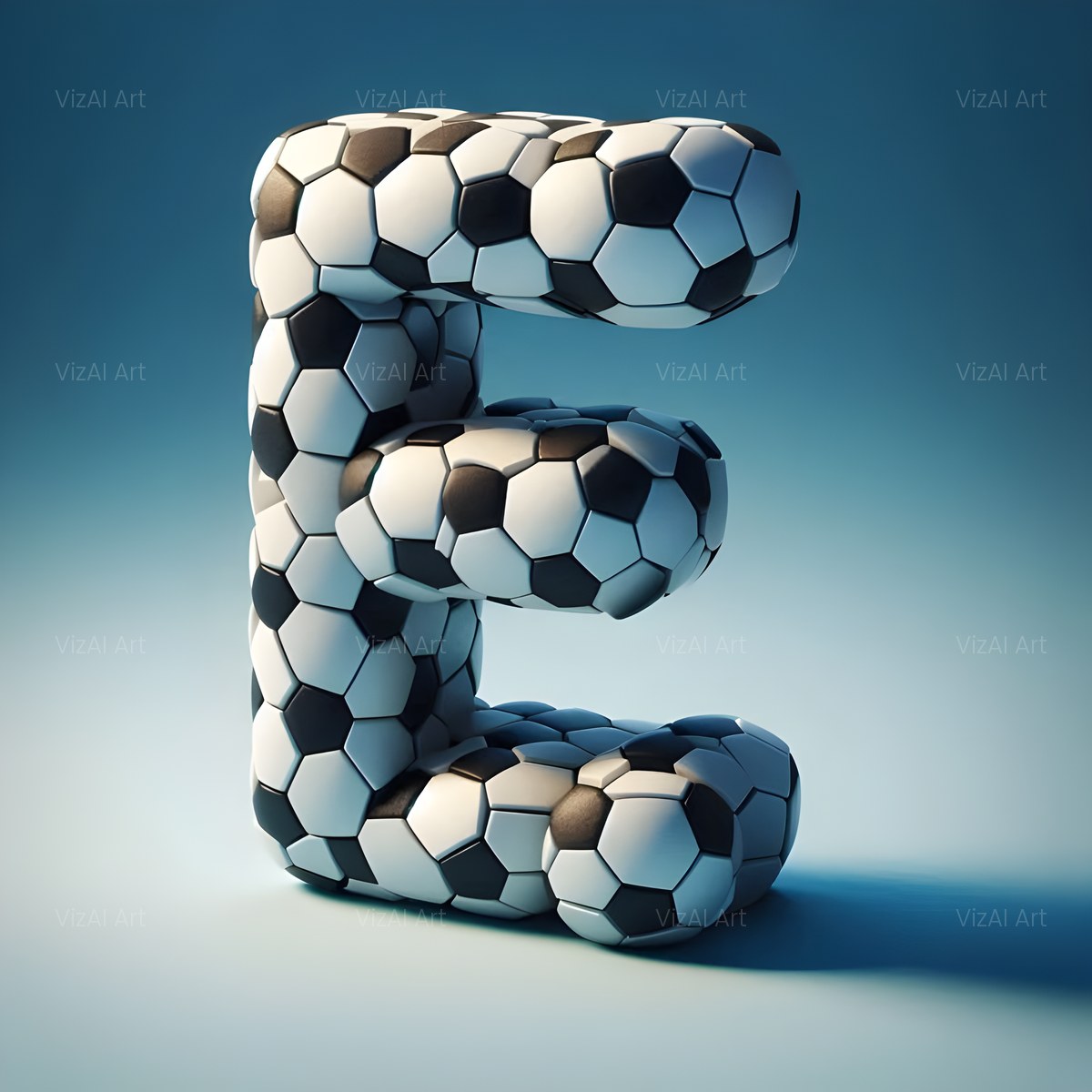 Football Match Ball alphabet — printable letter E