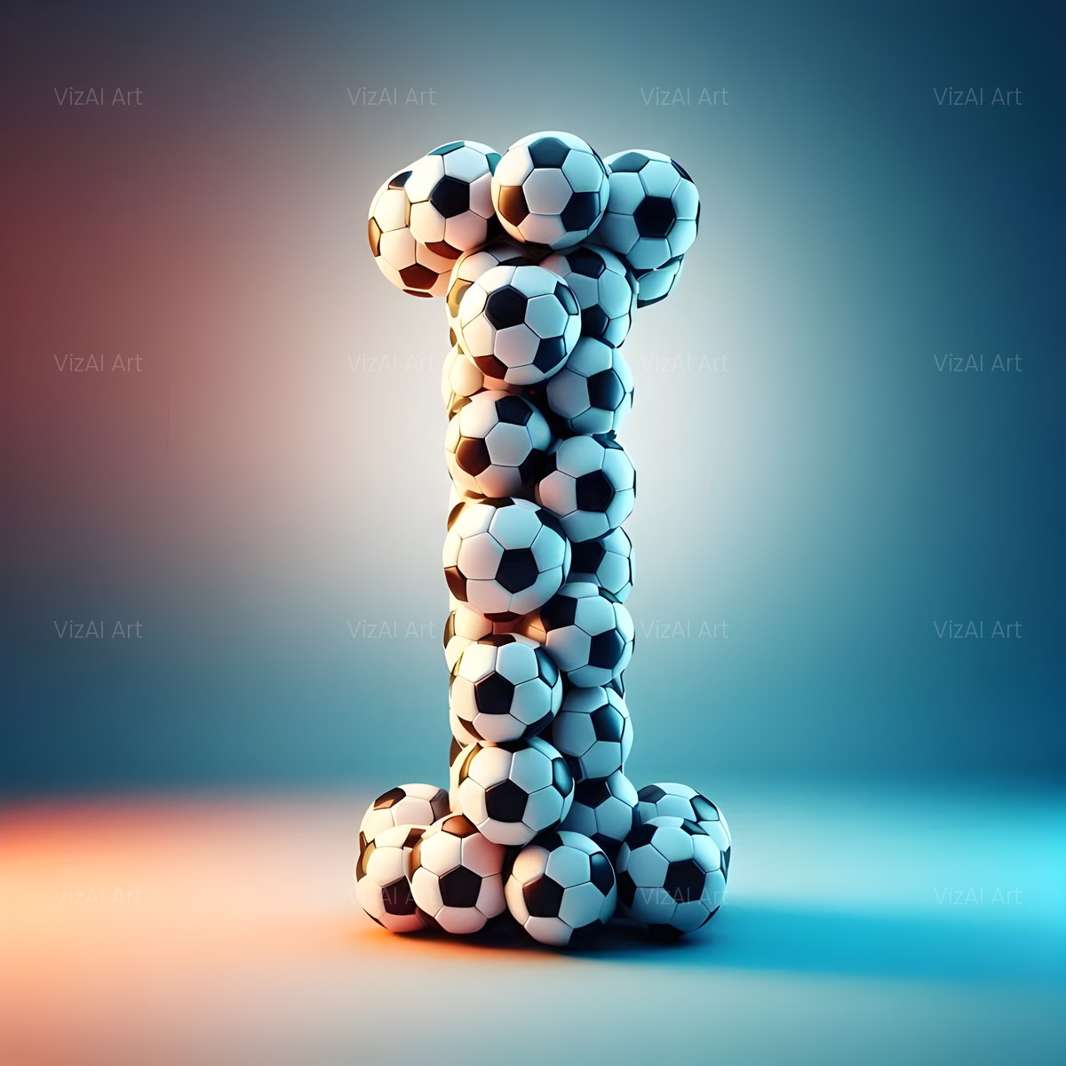 Football Match Ball alphabet — printable letter I