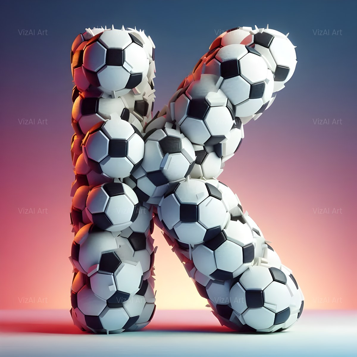 Football Match Ball alphabet — printable letter K