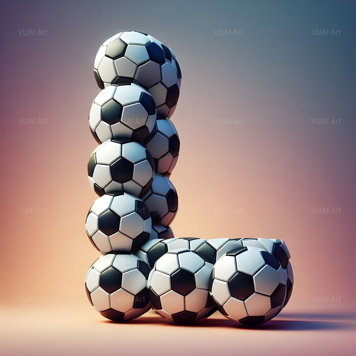 Football Match Ball alphabet — printable letter L