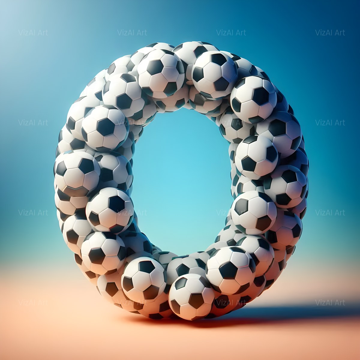 Football Match Ball alphabet — printable letter O