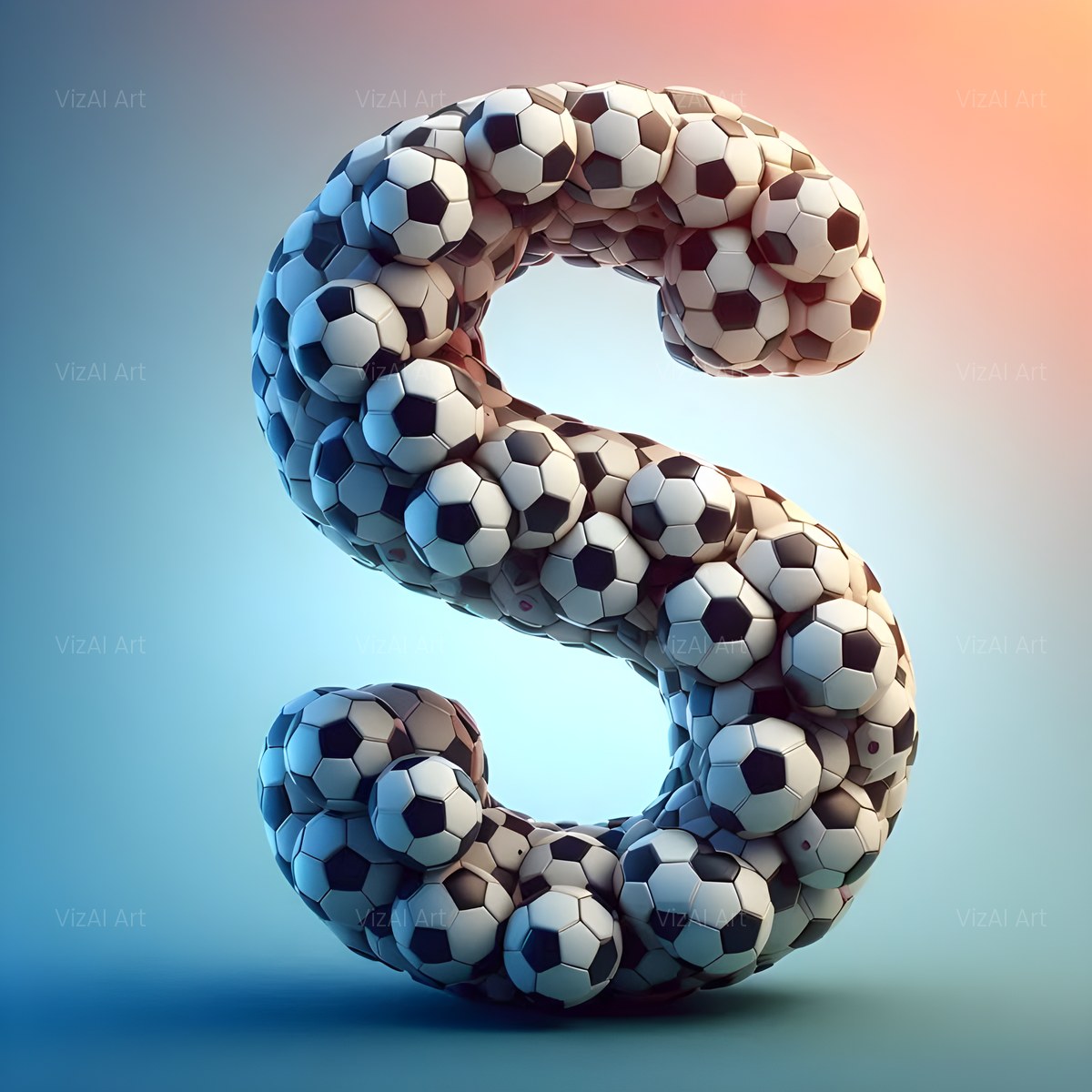 Football Match Ball alphabet — printable letter S