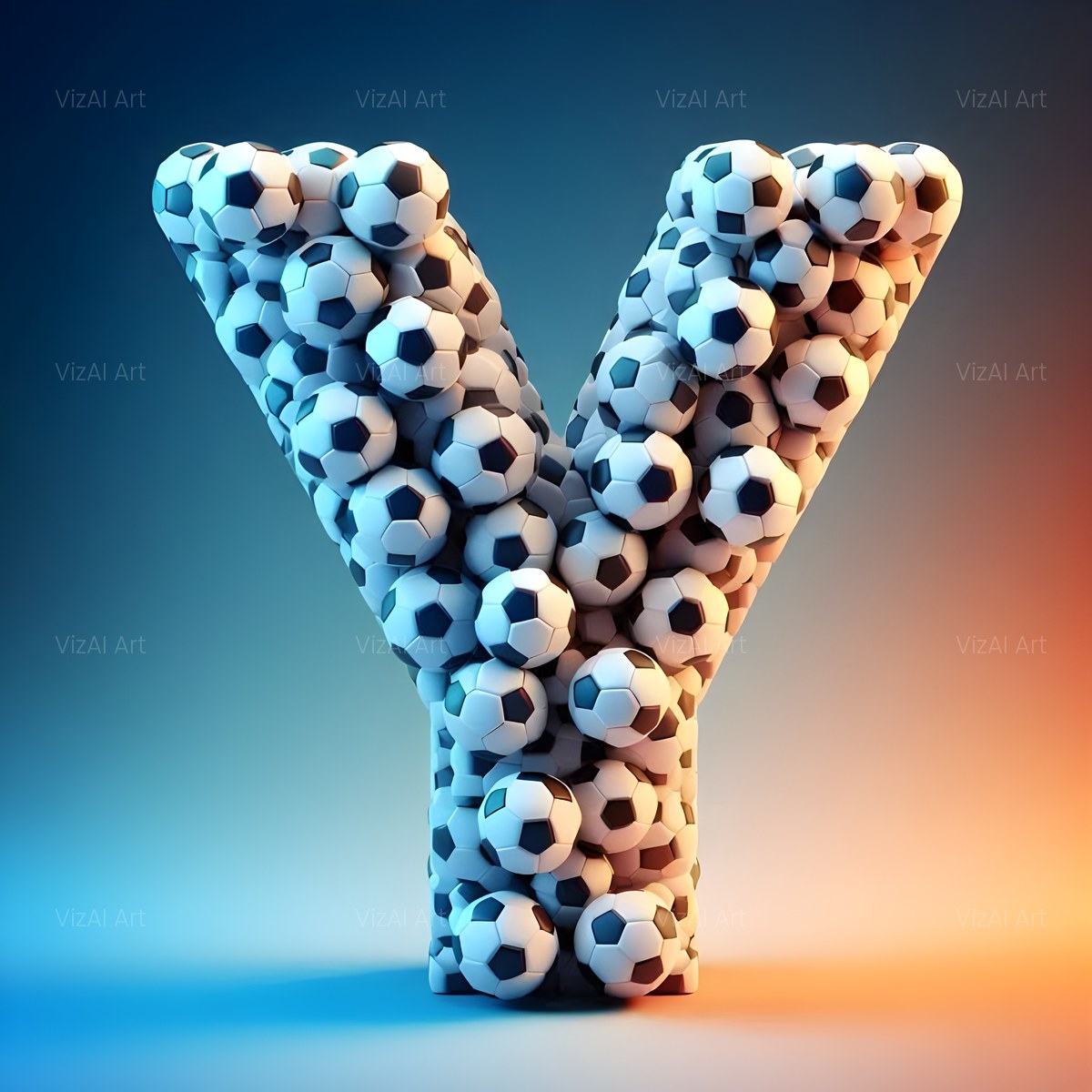 Football Match Ball alphabet — printable letter Y