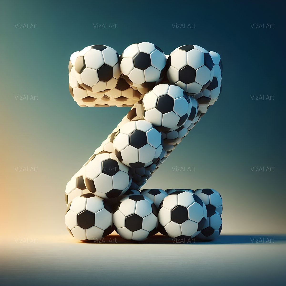 Football Match Ball alphabet — printable letter Z