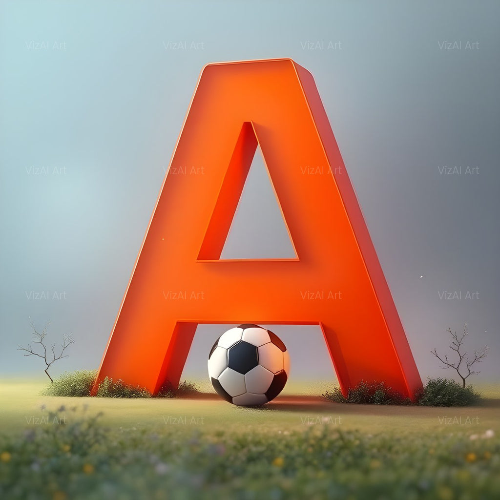 Football Sunset Pitch alphabet — printable letter A