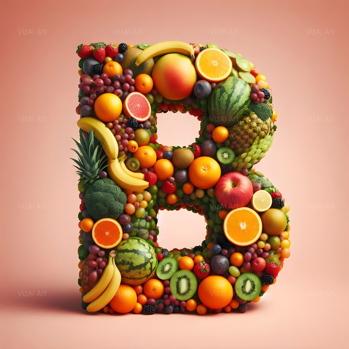 Fresh Fruit Harvest alphabet — printable letter B