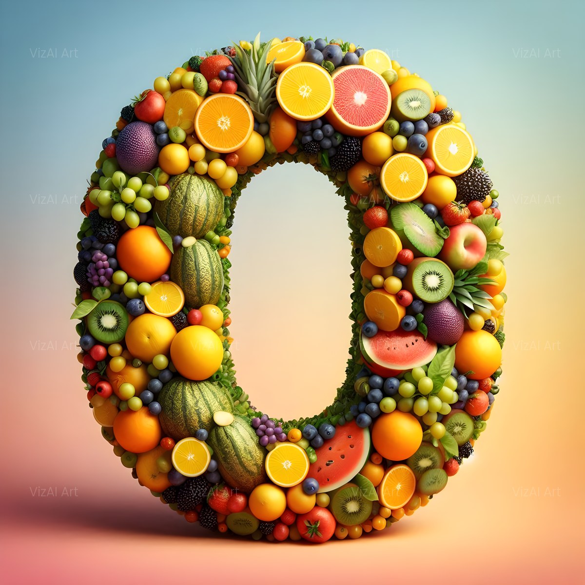Fresh Fruit Harvest alphabet — printable letter O