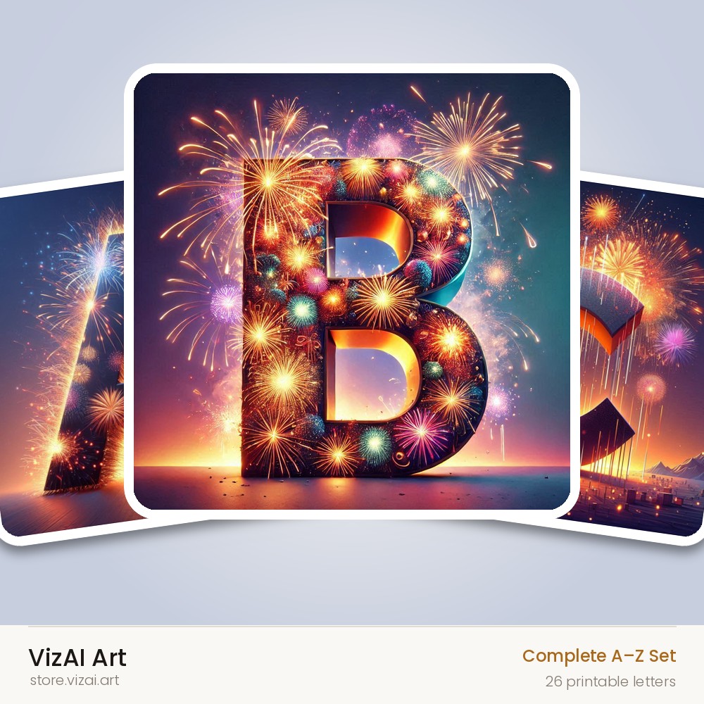 VizAI Art — complete A–Z printable alphabet set