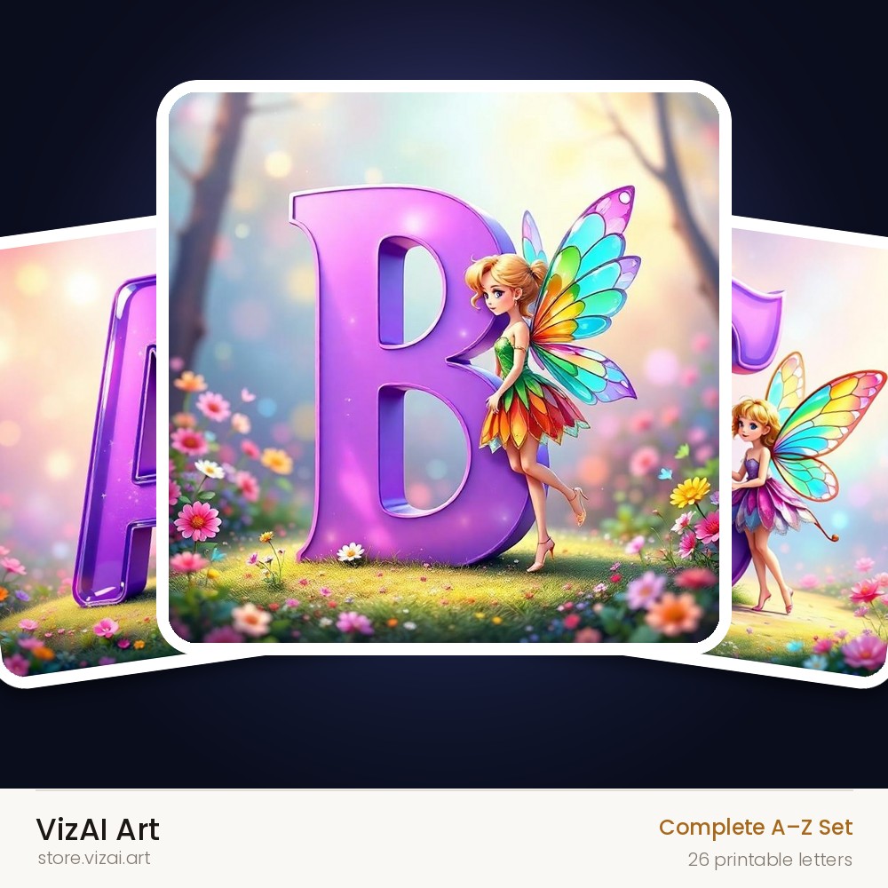 VizAI Art — complete A–Z printable alphabet set