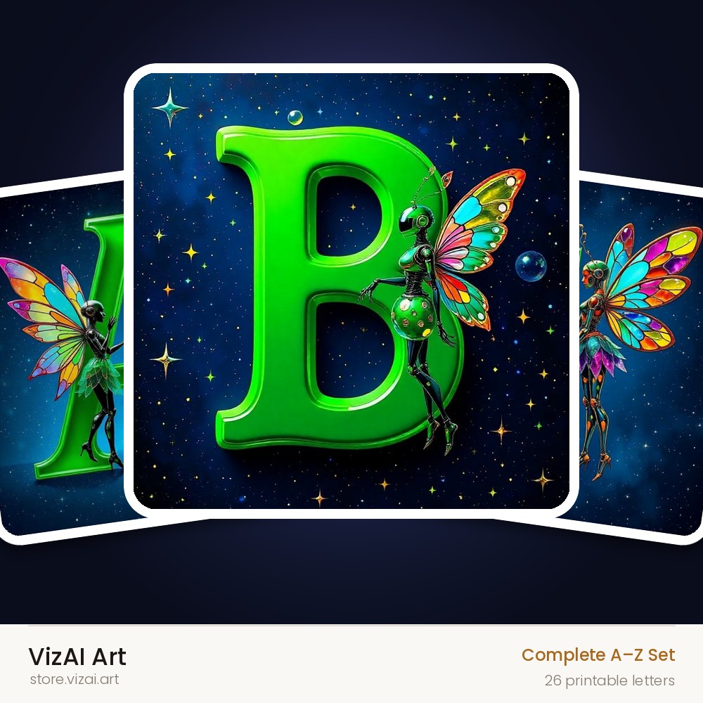 VizAI Art — complete A–Z printable alphabet set