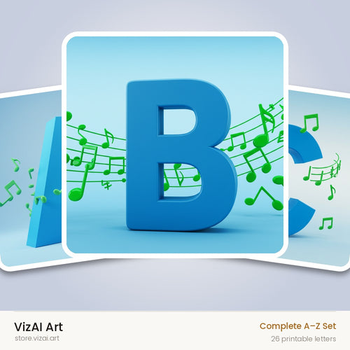 VizAI Art — complete A–Z printable alphabet set