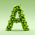 Green Apple Orchard alphabet — printable letter A