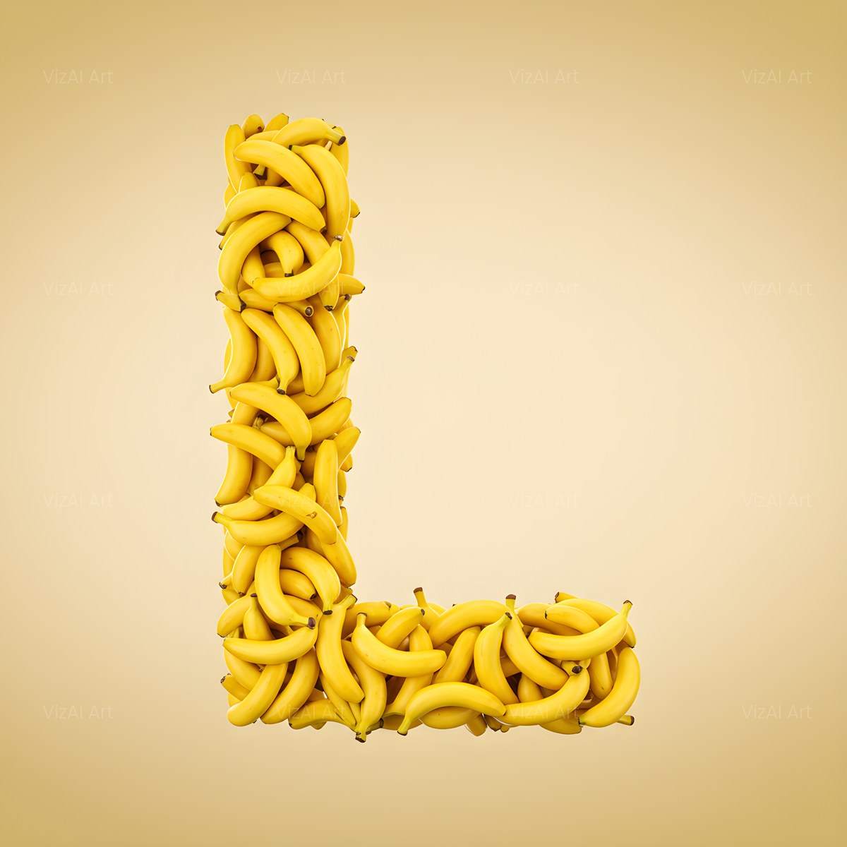 Golden Banana Bunch alphabet — printable letter L