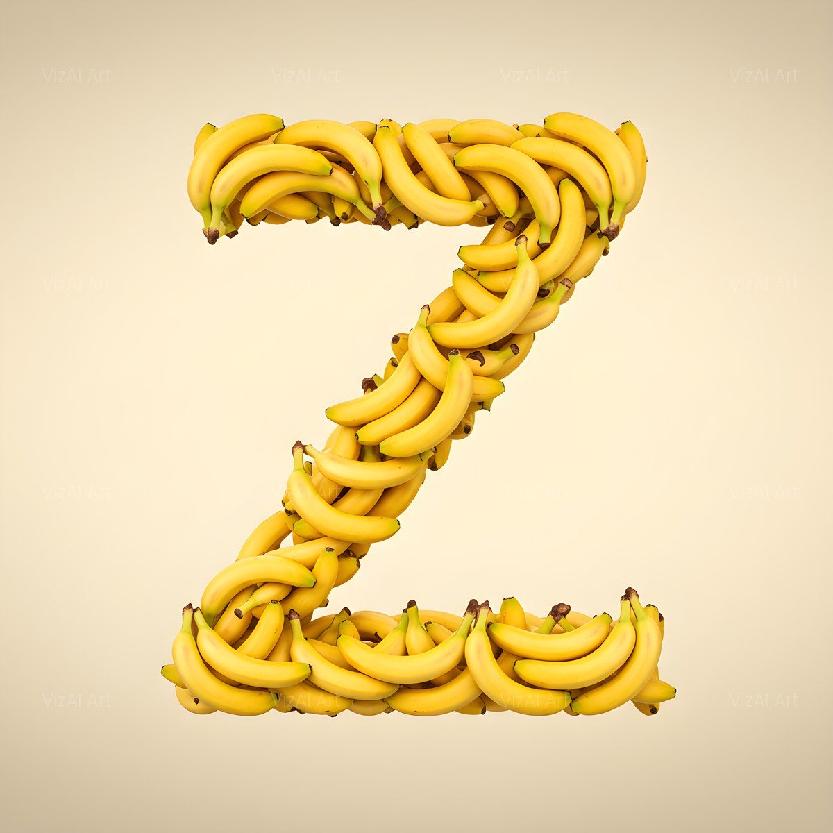 Golden Banana Bunch alphabet — printable letter Z