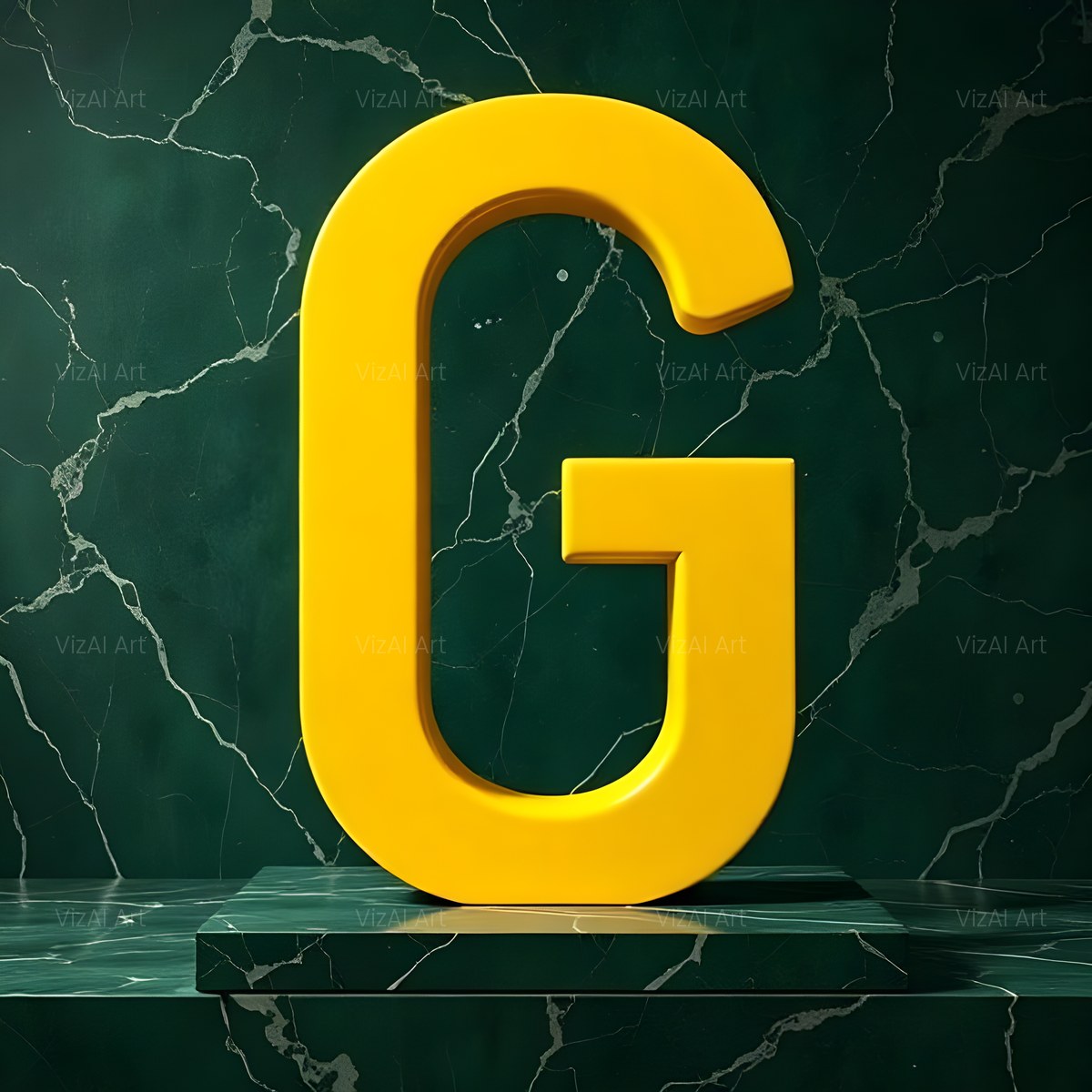 Gold Porcelain Marble alphabet — printable letter G