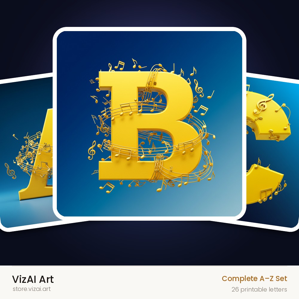 VizAI Art — complete A–Z printable alphabet set