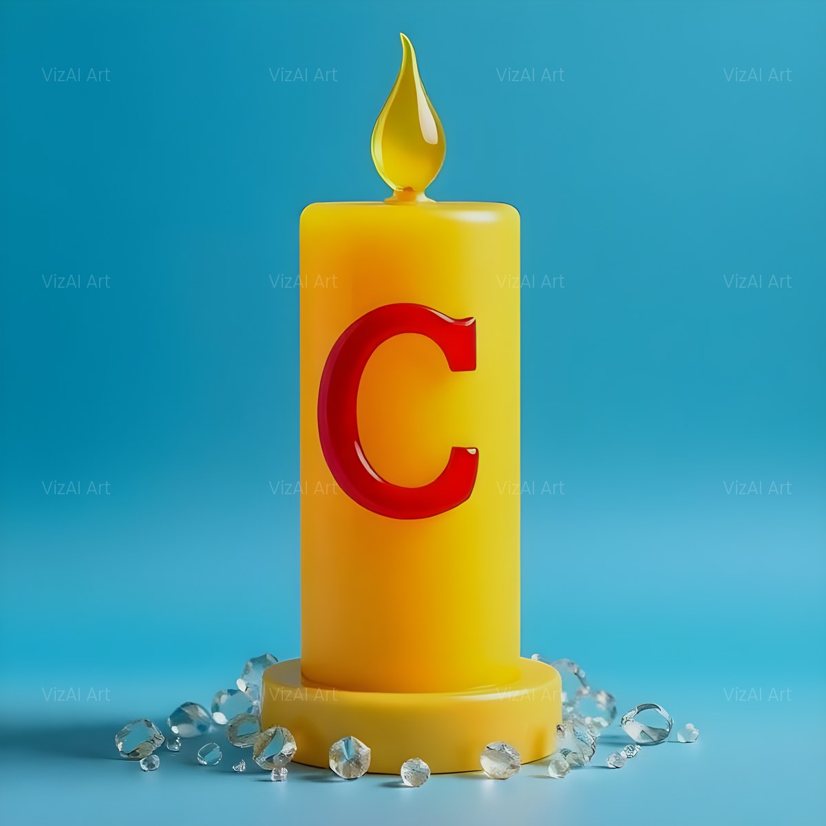 Golden Candle Glow alphabet — printable letter C
