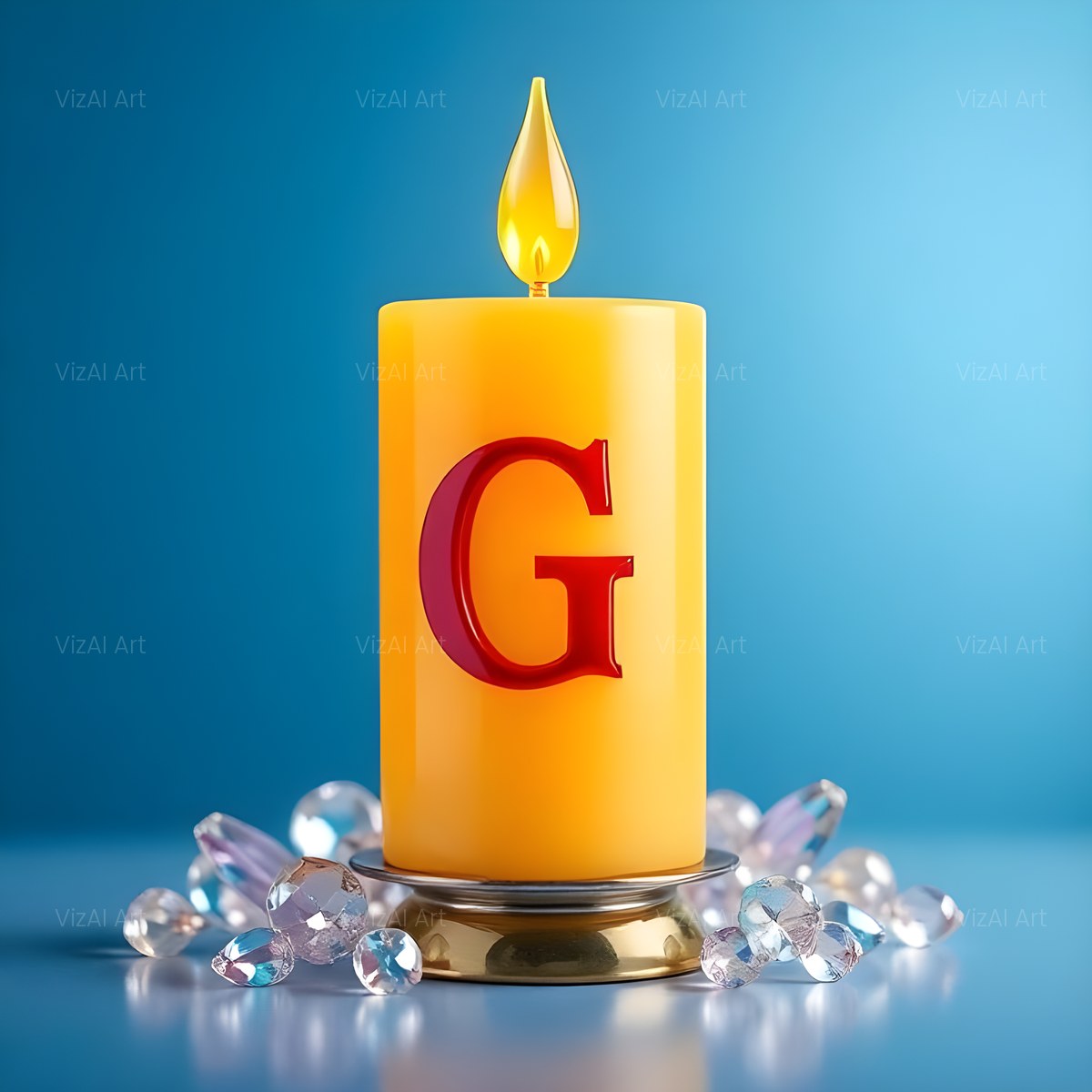 Golden Candle Glow alphabet — printable letter G