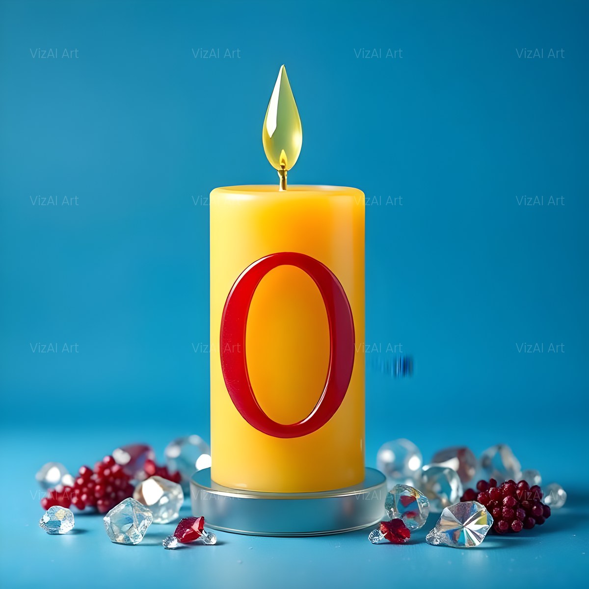 Golden Candle Glow alphabet — printable letter O