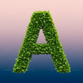 Green Hedge Leaf alphabet — printable letter A