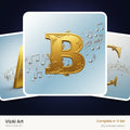 Gilded Score Ribbon alphabet — choose an individual printable letter