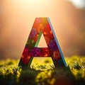 Wild Meadow Glow alphabet — printable letter A