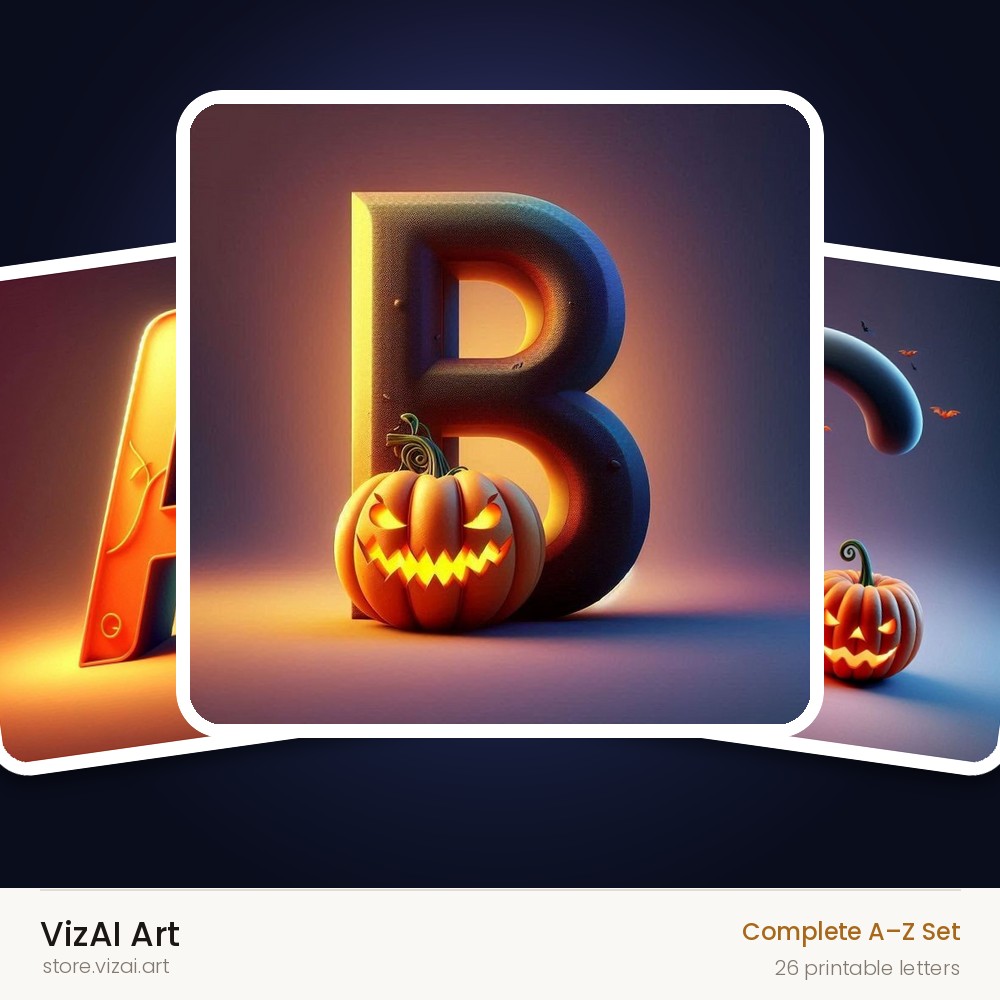 VizAI Art — complete A–Z printable alphabet set