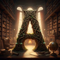 Tree Bark Hollow alphabet — printable letter A