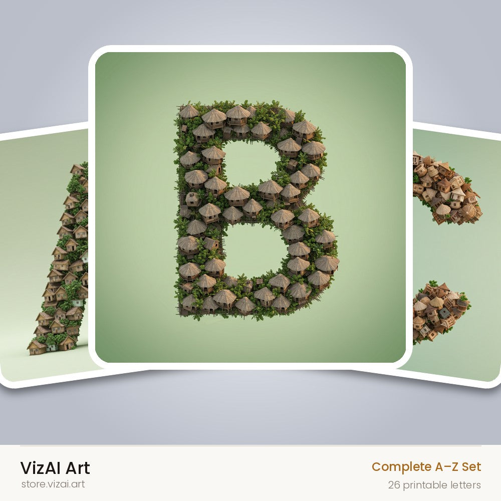 VizAI Art — complete A–Z printable alphabet set