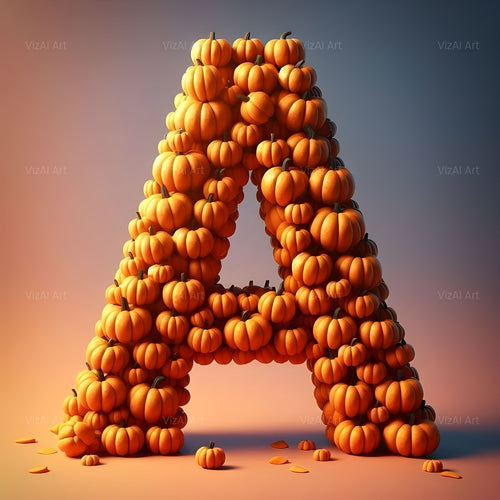 Autumn Pumpkin Patch alphabet — printable letter A