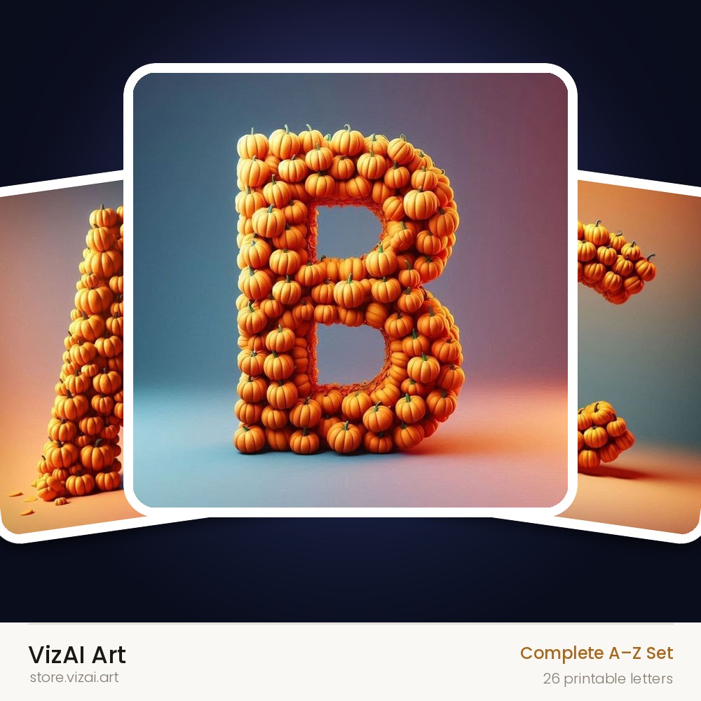 VizAI Art — complete A–Z printable alphabet set