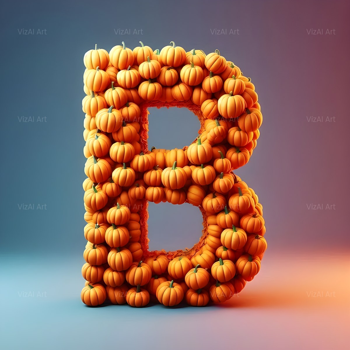 Autumn Pumpkin Patch alphabet — printable letter B
