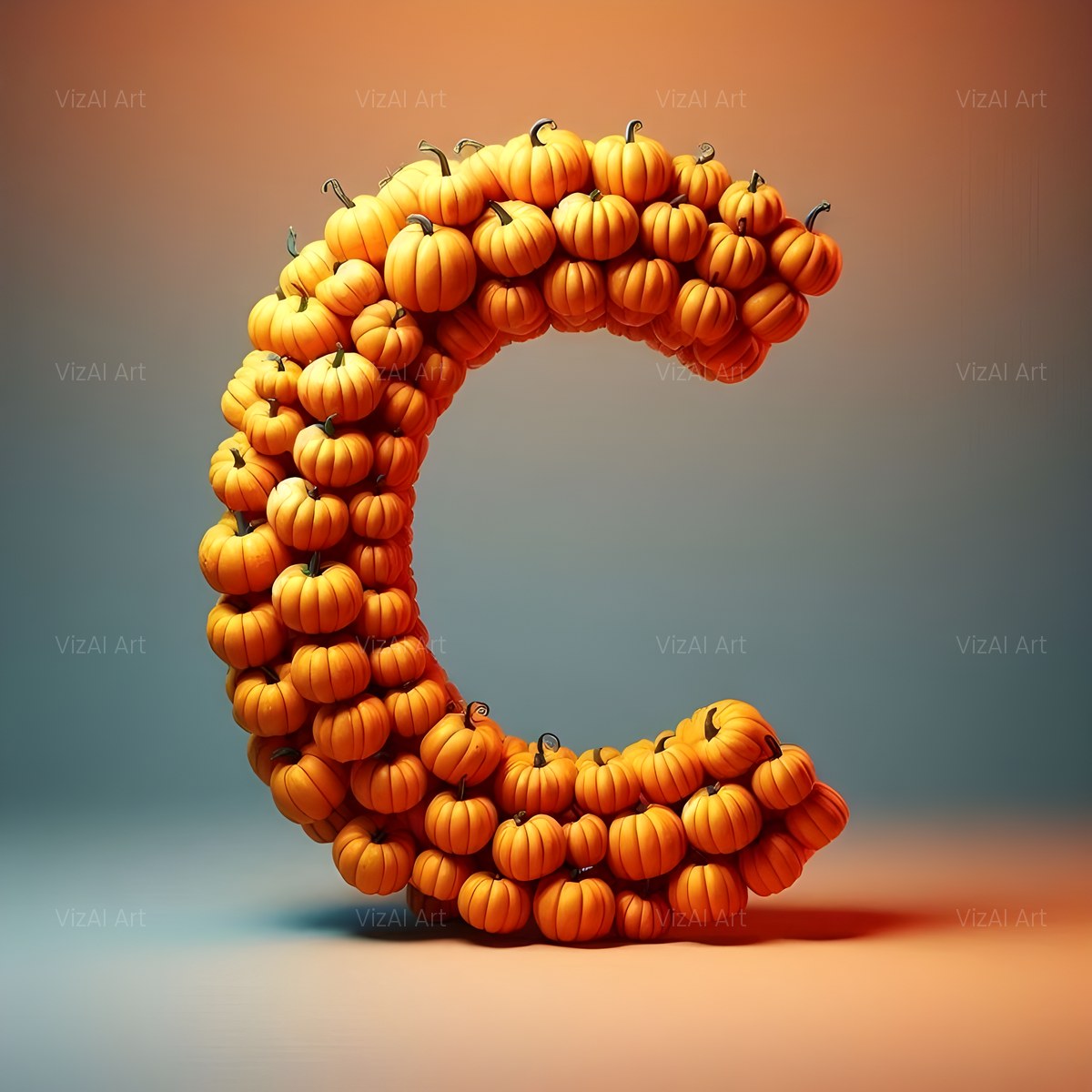 Autumn Pumpkin Patch alphabet — printable letter C