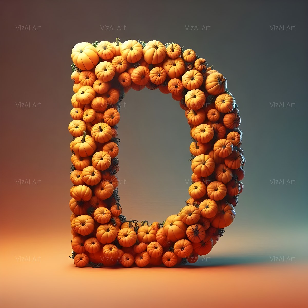 Autumn Pumpkin Patch alphabet — printable letter D