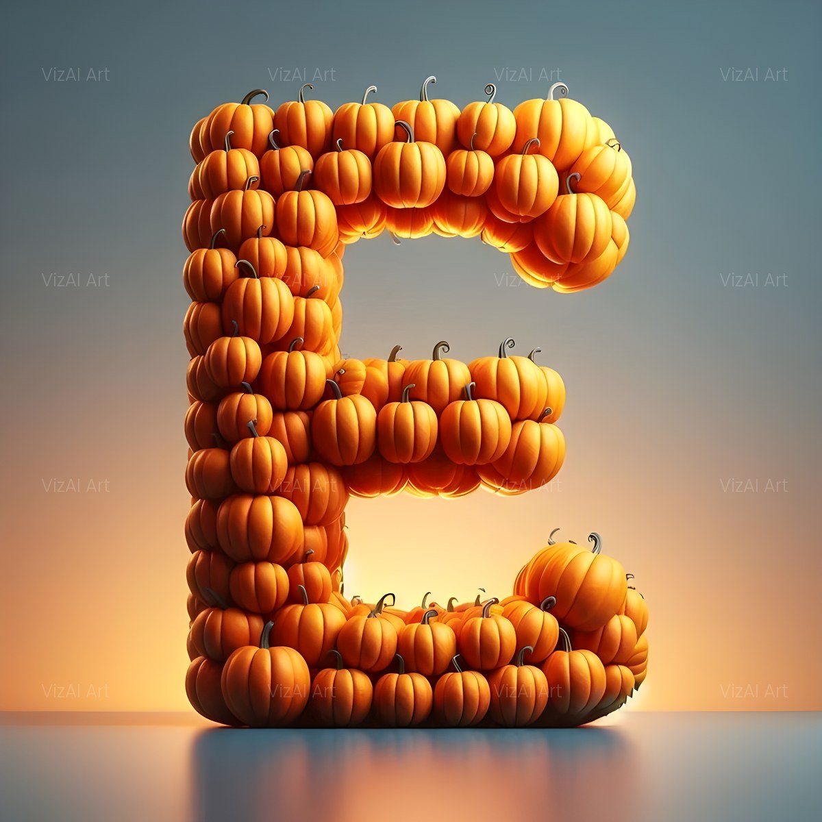 Autumn Pumpkin Patch alphabet — printable letter E