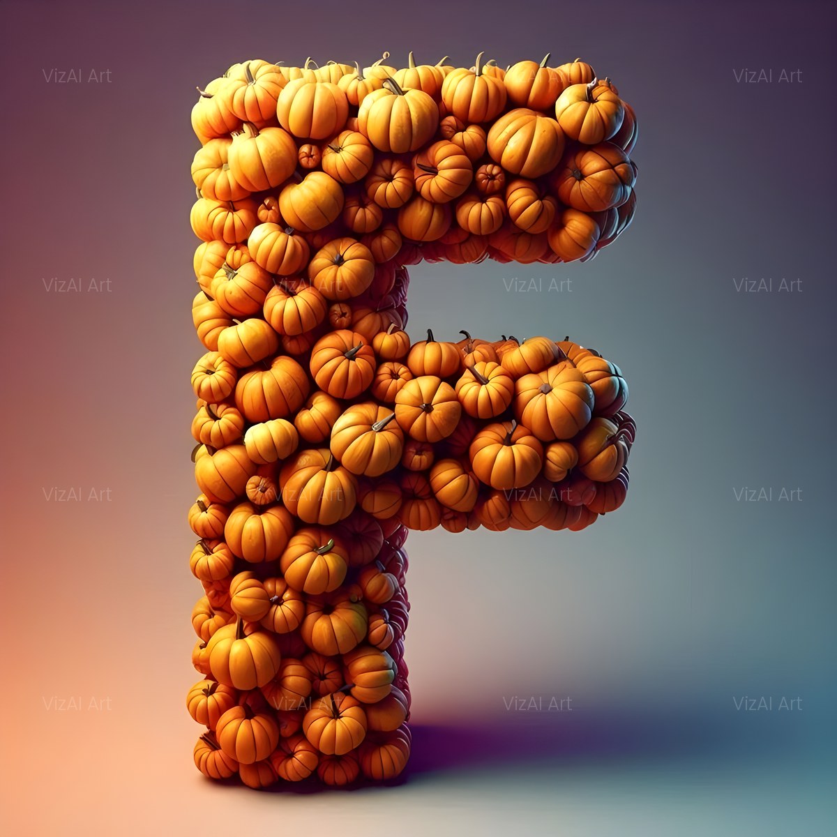 Autumn Pumpkin Patch alphabet — printable letter F