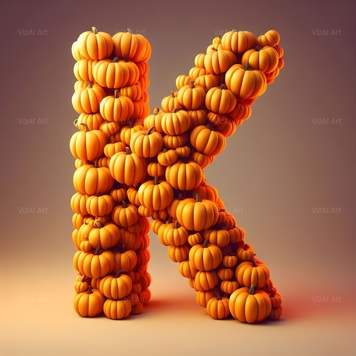 Autumn Pumpkin Patch alphabet — printable letter K